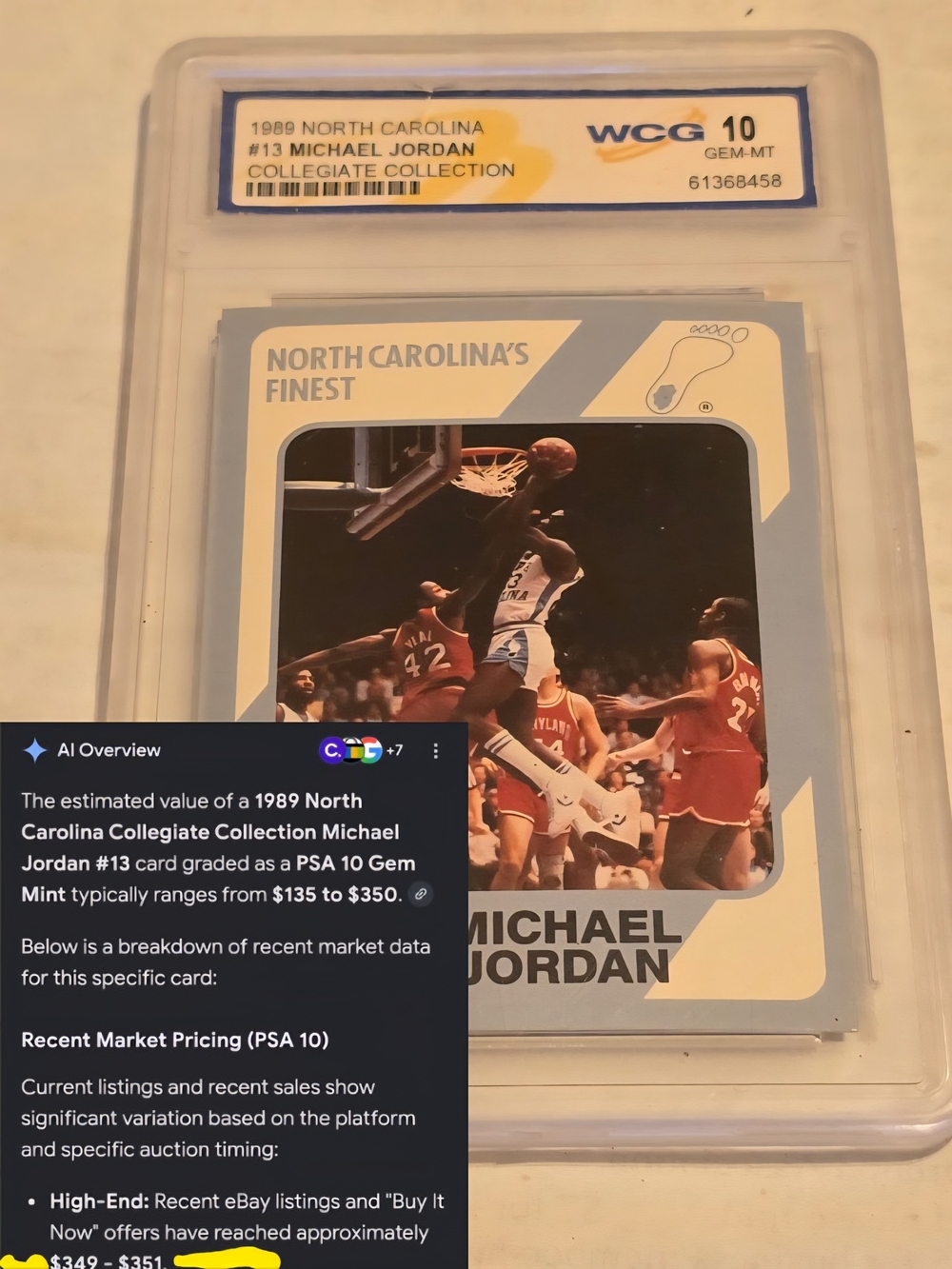Michael Jordan & James Worth North Carolina GEM MINT 10'S DEUL